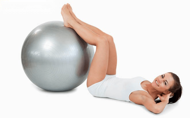 Exercise with gymnastic ball to treat varicose veins